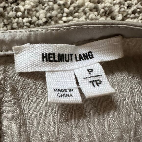 Helmut Lang light gray silk &  leather sleeveless top size P - Picture 7 of 12